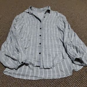 Free People gray long sleeve button down size M